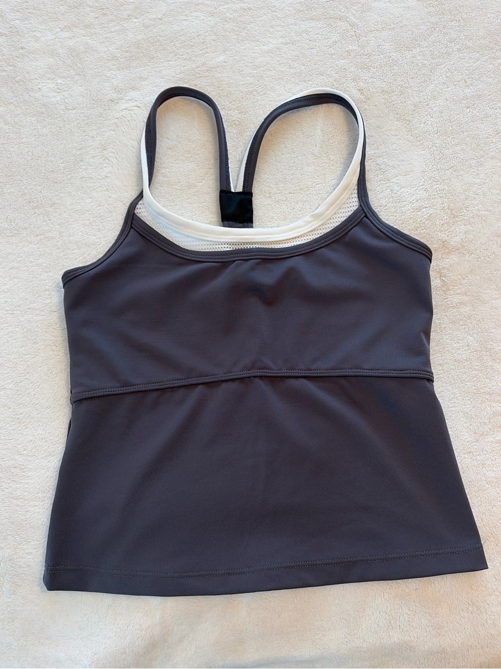 Champion Women’s Charcoal Tank Top with White Trim